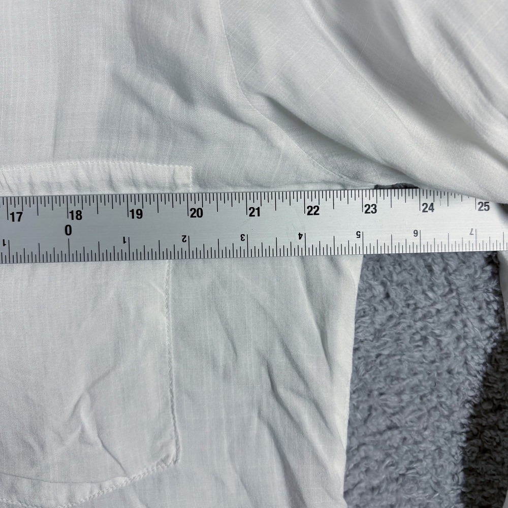 Bella Dahl Split Back Rayon Button Down Size L Wh… - image 4